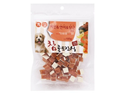 (3개묶음)(참좋은간식) 치킨 연어 당근 큐브