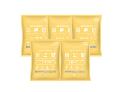 고양이 천연 벤토나이트 모래 레몬향 5L 5P 화장실